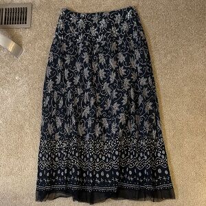 goodclothes Patterned Maxi Skirt with sequins and tulle accents